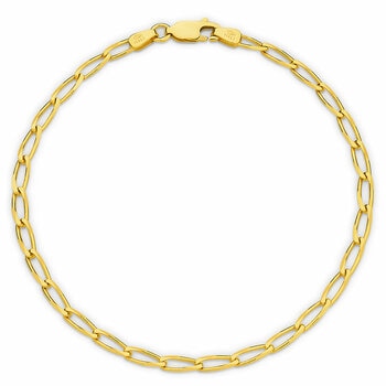 18KT Yellow Gold Flat Curb Long Bracelet 3.3g