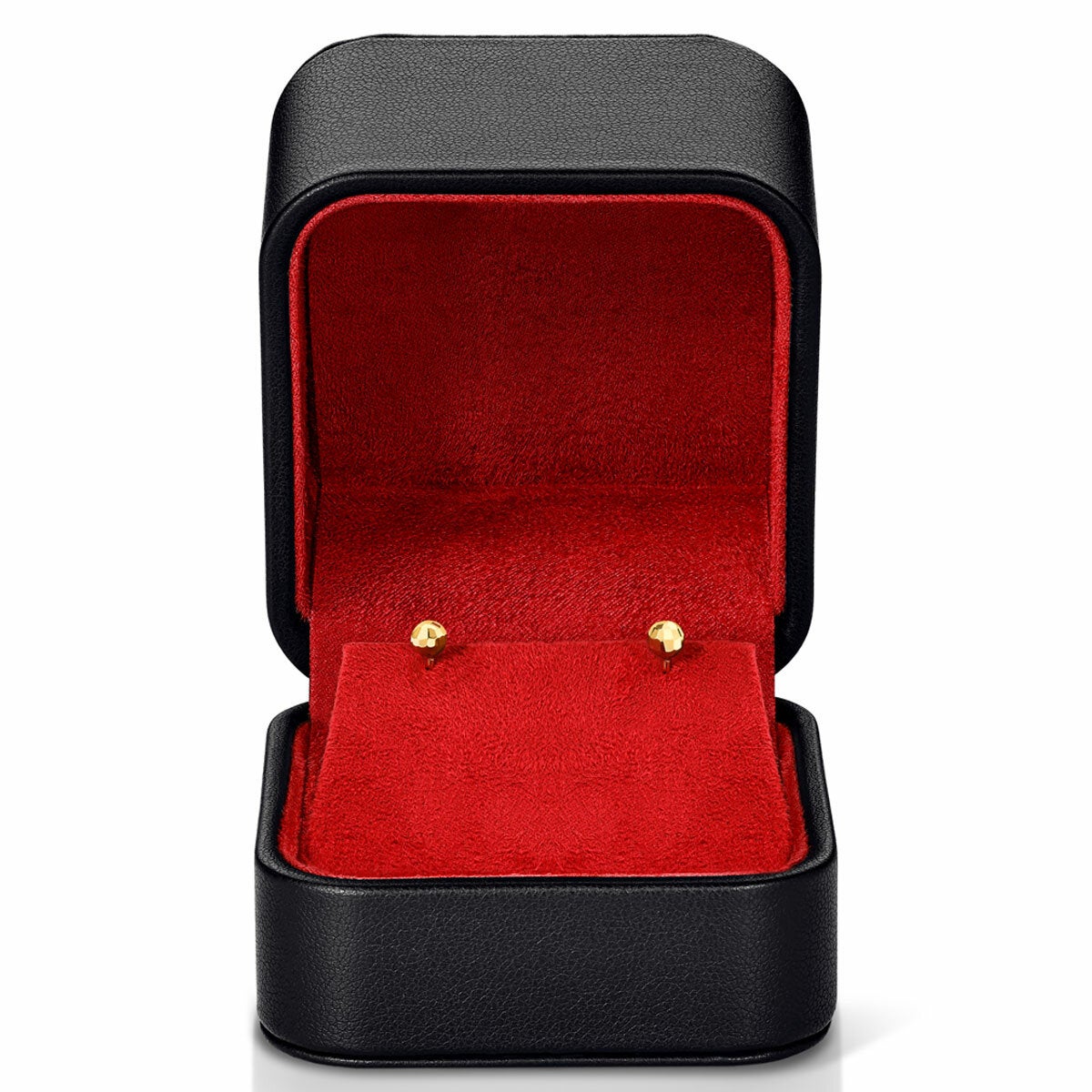 18K Yellow Gold Diamond Cut Ball Stud Earrings