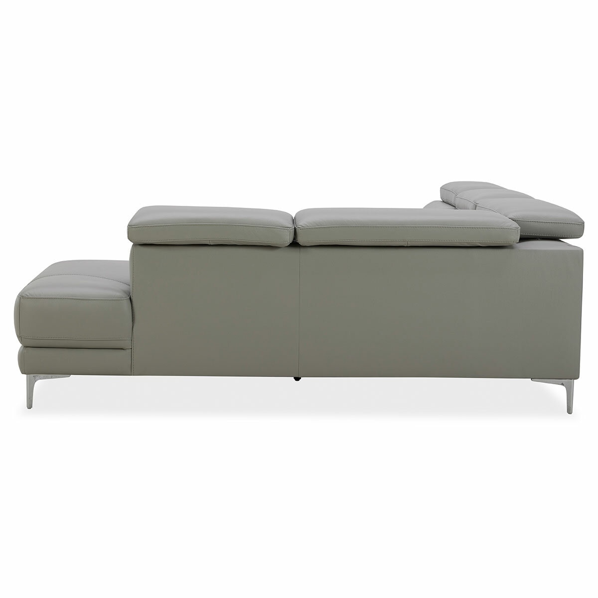 Aiden & Ivy Leather Power Sectional With Ratchet Headrest