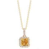 14KT Yellow Gold 0.15ctw Diamond and Yellow Sapphire Pendant