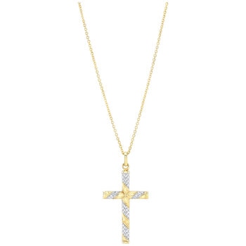 14KT Two Tone Gold Cross Pendant