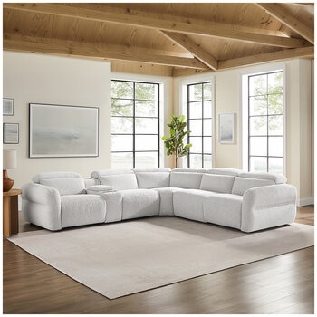 Aiden & Ivy Fabric Power Reclining Sectional With Power Headrests