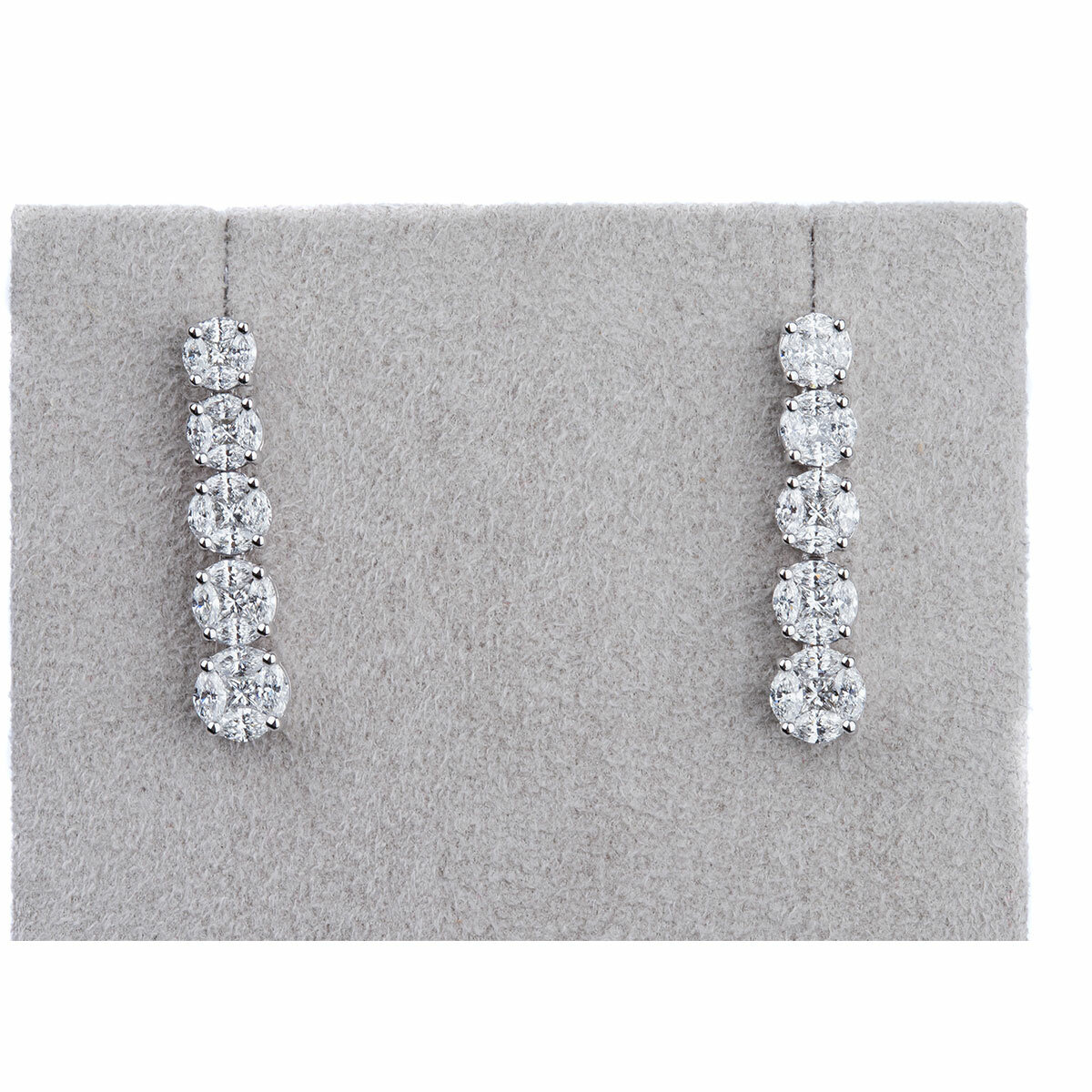 18KT White Gold 2.10ctw Dangle Diamond Earrings