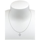18KT White Gold 0.31ctw Diamond Heart Halo Pendant