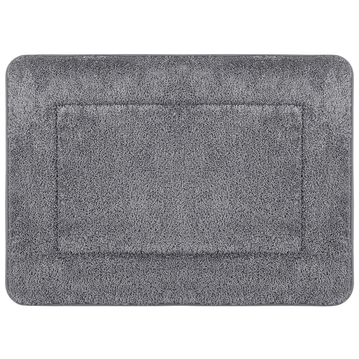 French Connection Memory Foam Bath Mat 2 Pack Set Steel Grey