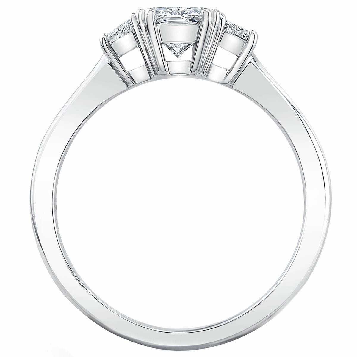 18KT White Gold 1.25ctw Three Stone Diamond Ring With 1ctw Centre