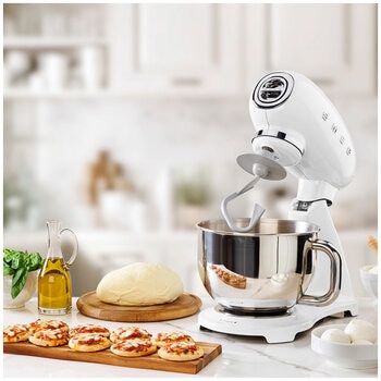 Smeg 50's Style Stand Mixer White SMF03WHAU