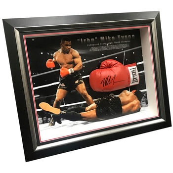 Iron Mike Tyson Signed Everlast Boxing Framed Glove