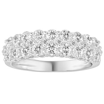 18KT White Gold 1.50ctw Round Diamond Double Row Band