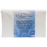 Onkaparinga Cotton Rich 1500TC Sheet Set Queen 4 Piece White