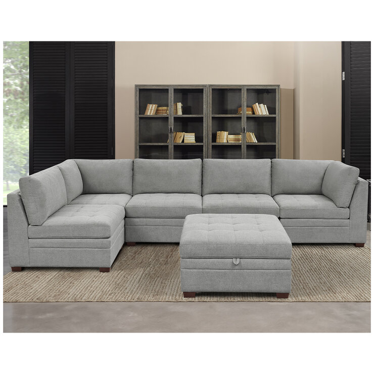 Thomasville 6 Piece Modular Fabric Sectional Thomasville 6 Piece Modular Fabric Sectional