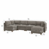 Thomasville Fabric Modular Sectional 6 Piece Thomasville Fabric Modular Sectional 6 Piece
