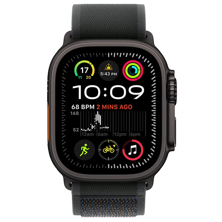 Apple Watch Ultra 2 GPS + Cellular 49mm Black Titanium Case With Black Trail Loop S/M Apple Watch Ultra 2 GPS + Cellular 49mm Black Titanium Case With Black Trail Loop S/M