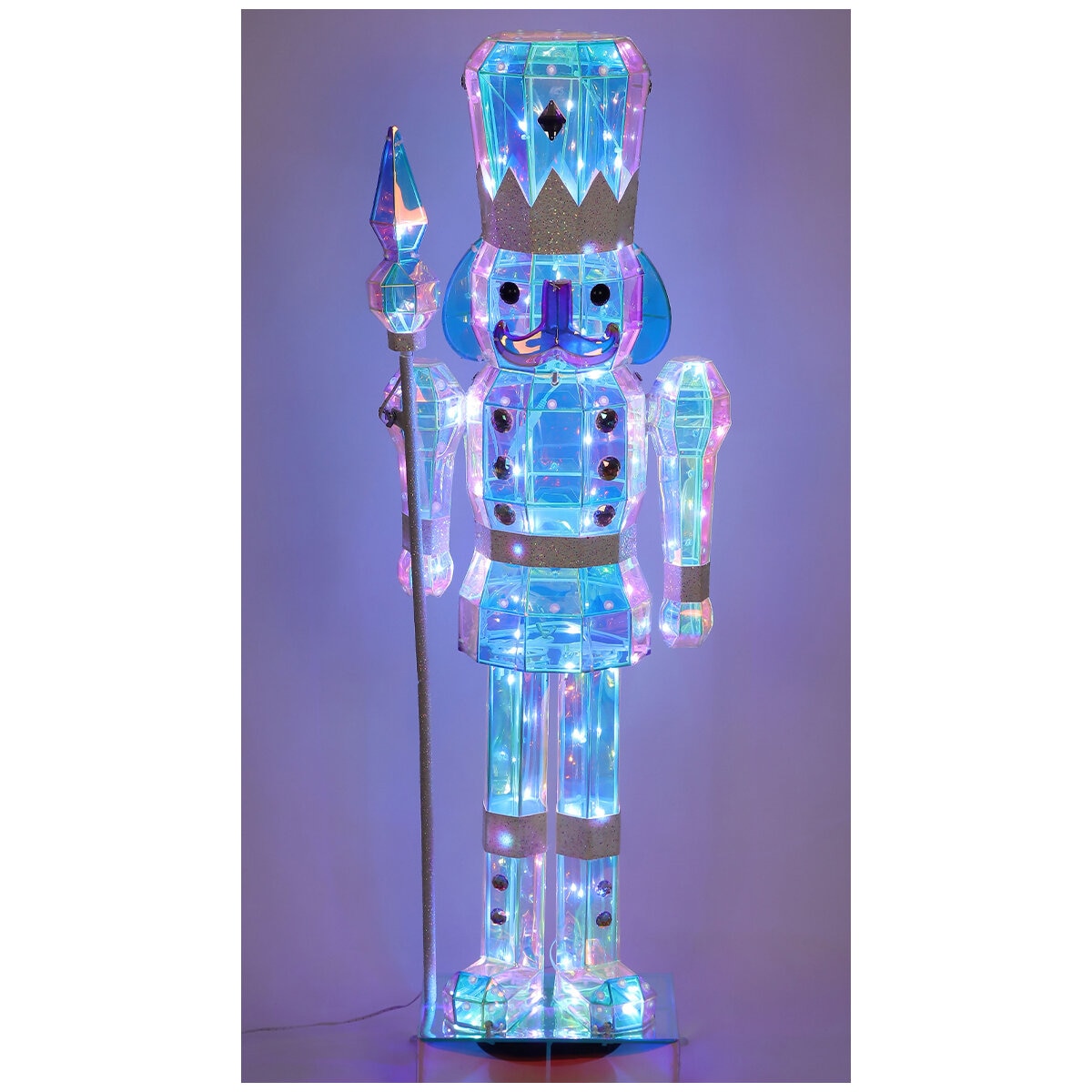 Prismatic Iridescent Nutcracker and Snowman 91.4cm