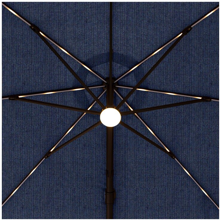 Atleisure Solar Led Cantilever Umbrella 10FT with Base Indigo