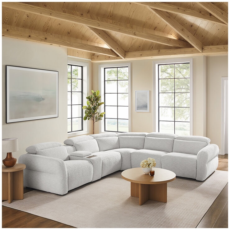 Aiden & Ivy Fabric Power Reclining Sectional With Power Headrests