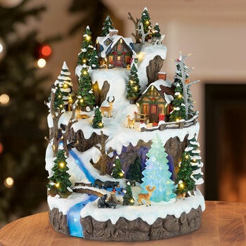 Snowy Woodland Village Holiday Figurine 47cm Snowy Woodland Village Holiday Figurine 47cm