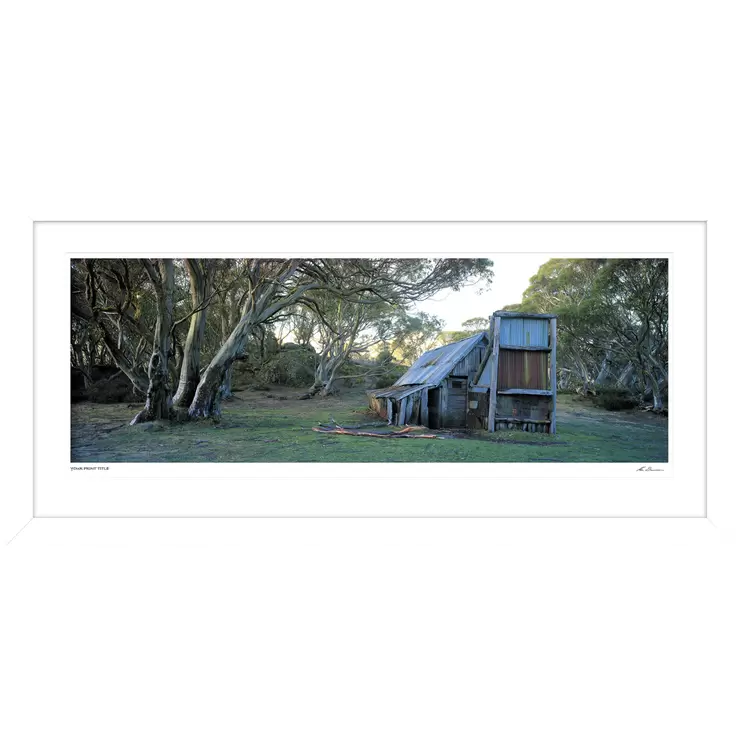 Ken Duncan 50 Inch Wallace Hut, Alpine National Park, Falls Creek Framed Print Ken Duncan 50 Inch Wallace Hut, Alpine National Park, Falls Creek Framed Print