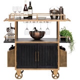 Wine Stash Industrial French Bar Cart