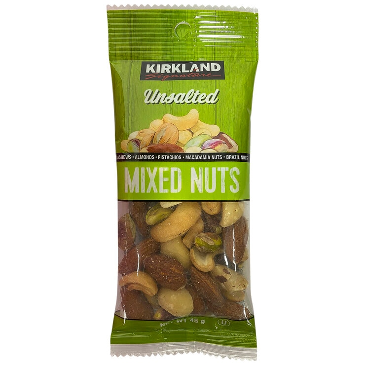 Kirkland Signature Unsalted Mixed Nut Snack Packs 21 x 45g