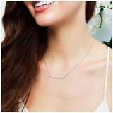 18KT White Gold 0.29ctw Diamond Bar Necklace
