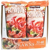 Kirkland Signature Cooked Prawns Tail On 31/40 908g