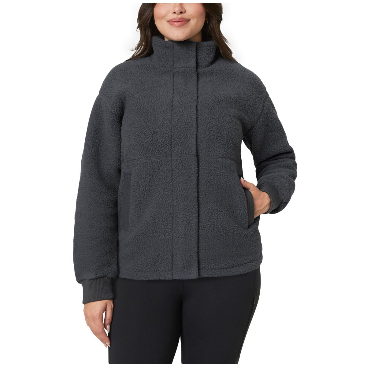 Mondetta Womens Sherpa Full Zip Fleece Jacket