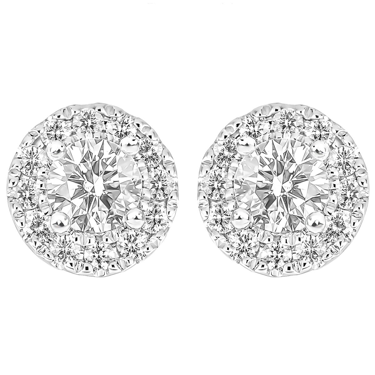 18KT White Gold 0.50ctw Round Diamond Stud Earrings