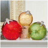 Glass Ornament Decor 3pc