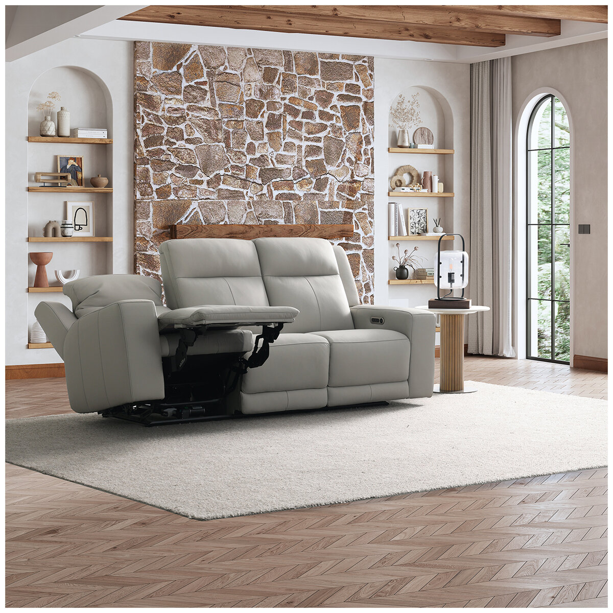 Simon Li Furniture Leather Power Reclining Sofa