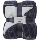 Etoile Velvet Sherpa Blanket (Size King) - Grey