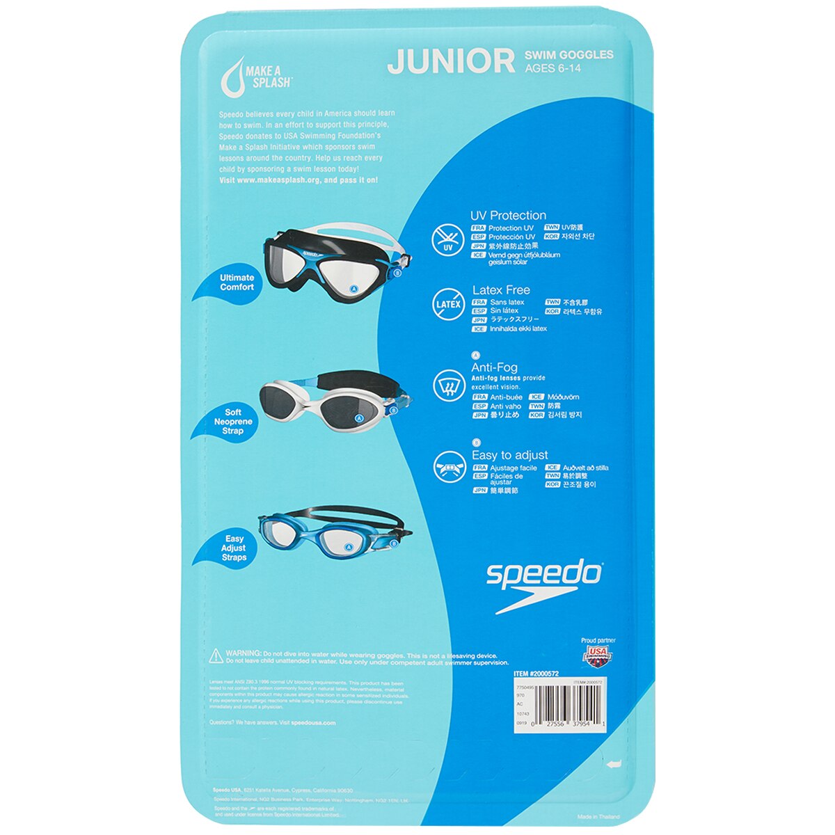 Speedo Kids' Goggles Black White Blue Costco Australia