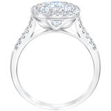 18KT White Gold 1.50ctw Round Brilliant Square Halo Diamond Ring