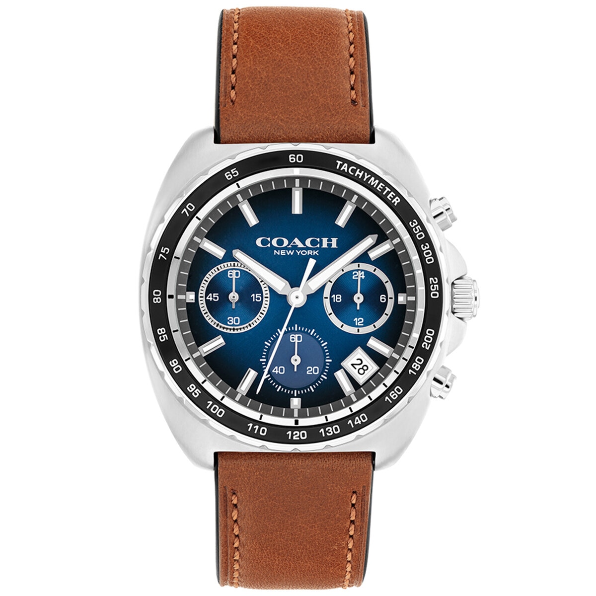 Coach Charter Saddle Leather Strap Blue Dial Men's Watch 14602741