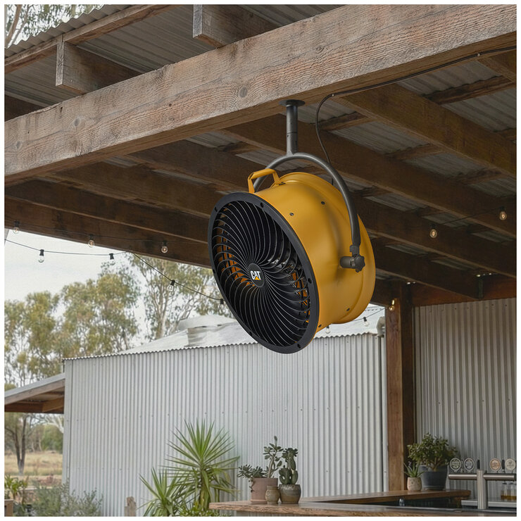 Caterpillar 46cm High Velocity Drum Pedestal Air Circulator Outdoor Fan HVPD-18AC-OD
