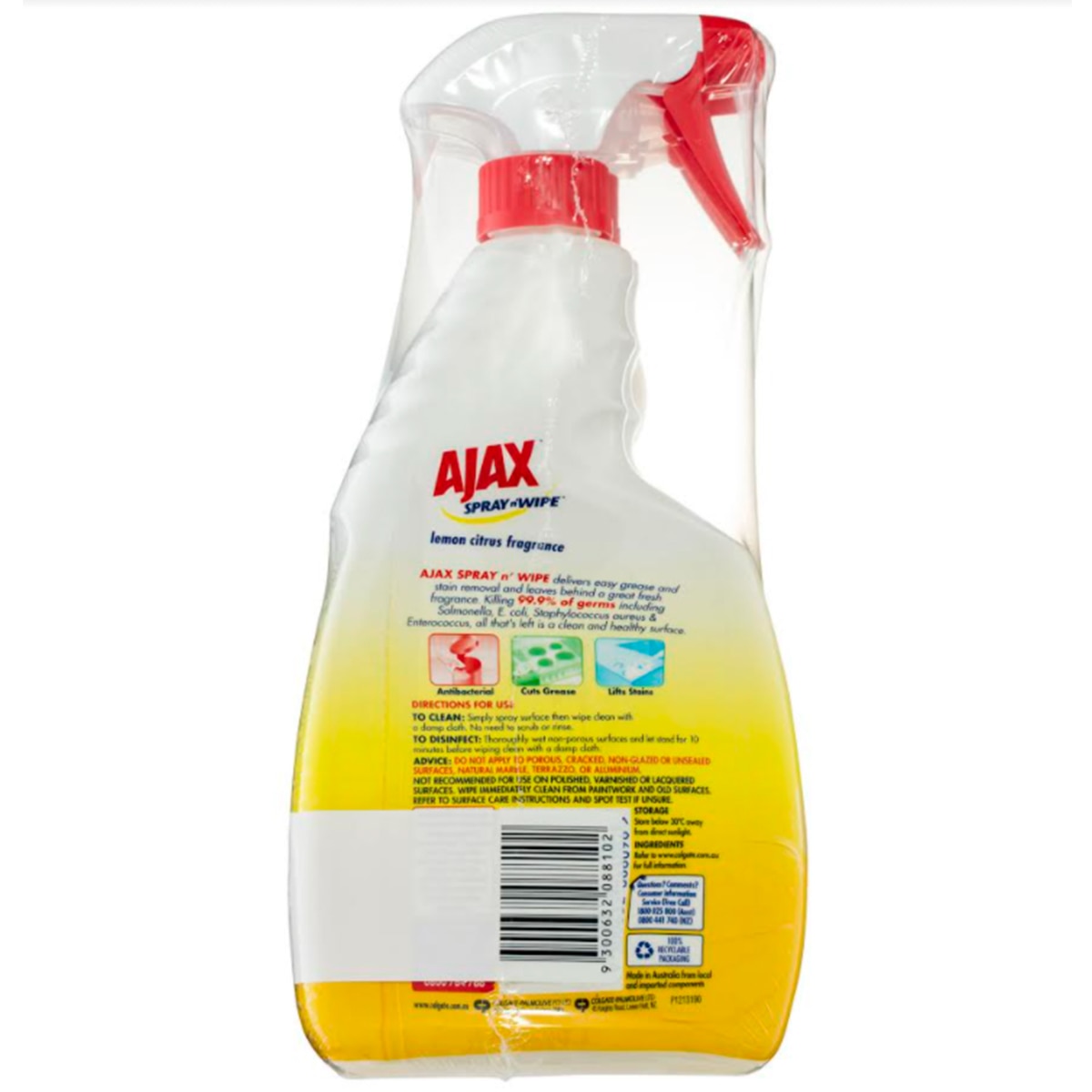 Ajax Spray n' Wipe Multipurpose Antibacterial Cleaner 3 x 750ml