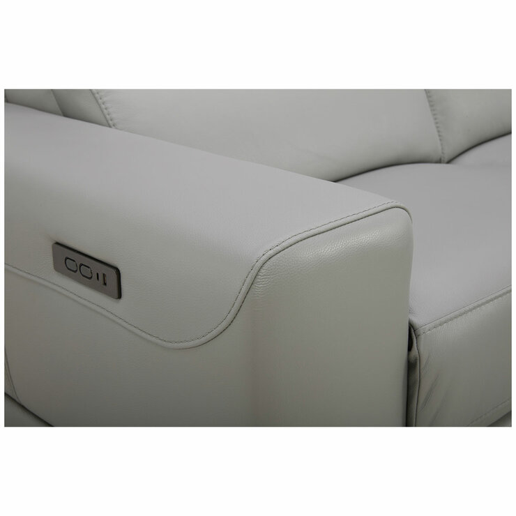 Aiden & Ivy Leather Power Sectional With Ratchet Headrest