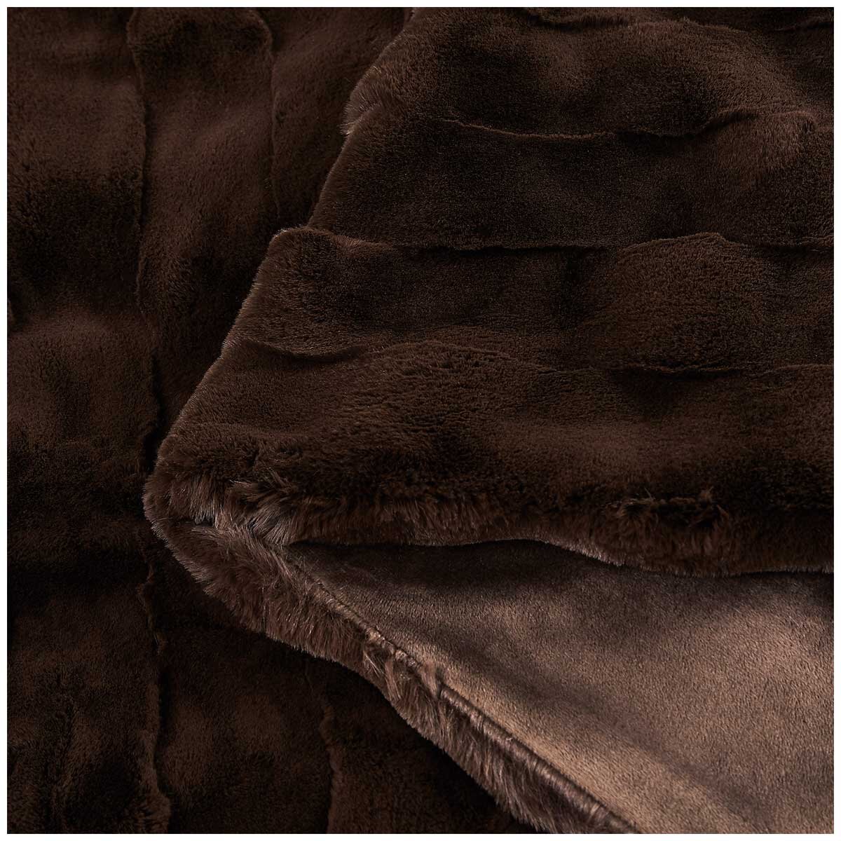 Frye Luxe Faux Fur Throw 152 x 178cm Chocolate