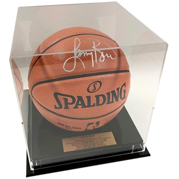 Icons of Sport Larry Bird Signed NBA Spalding Basketball in Perspex Display Case