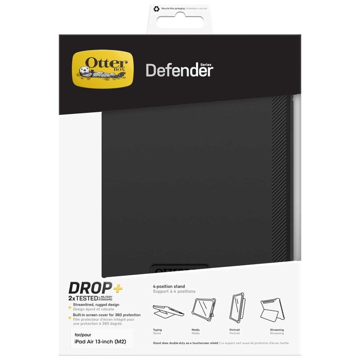 OtterBox Defender Apple iPad Air M2 1st Gen Case Black 77-95226 OtterBox Defender Apple iPad Air M2 1st Gen Case Black 77-95226