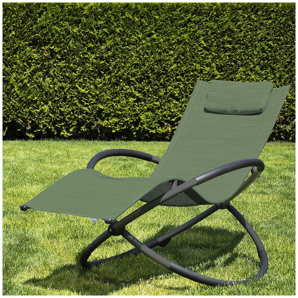 Vivere Single Orbital Lounger Olive Grove