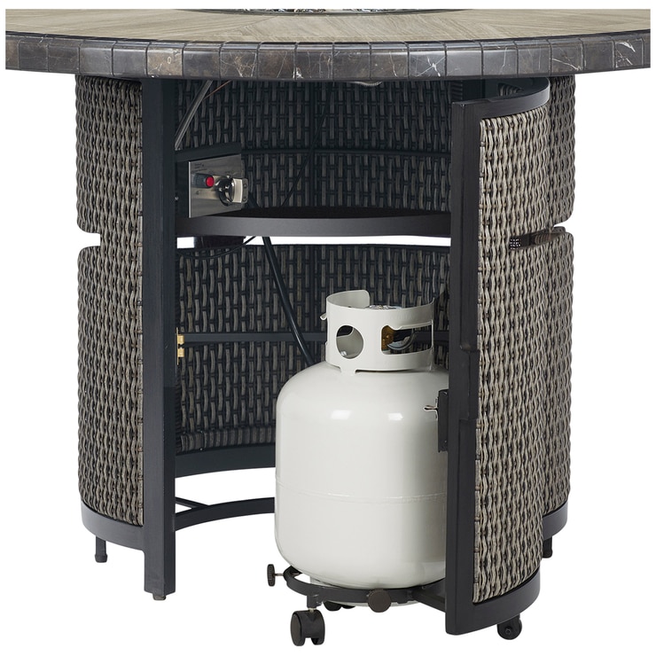 Agio Park Falls High Dining Fire Set 7 Piece Costco Australia