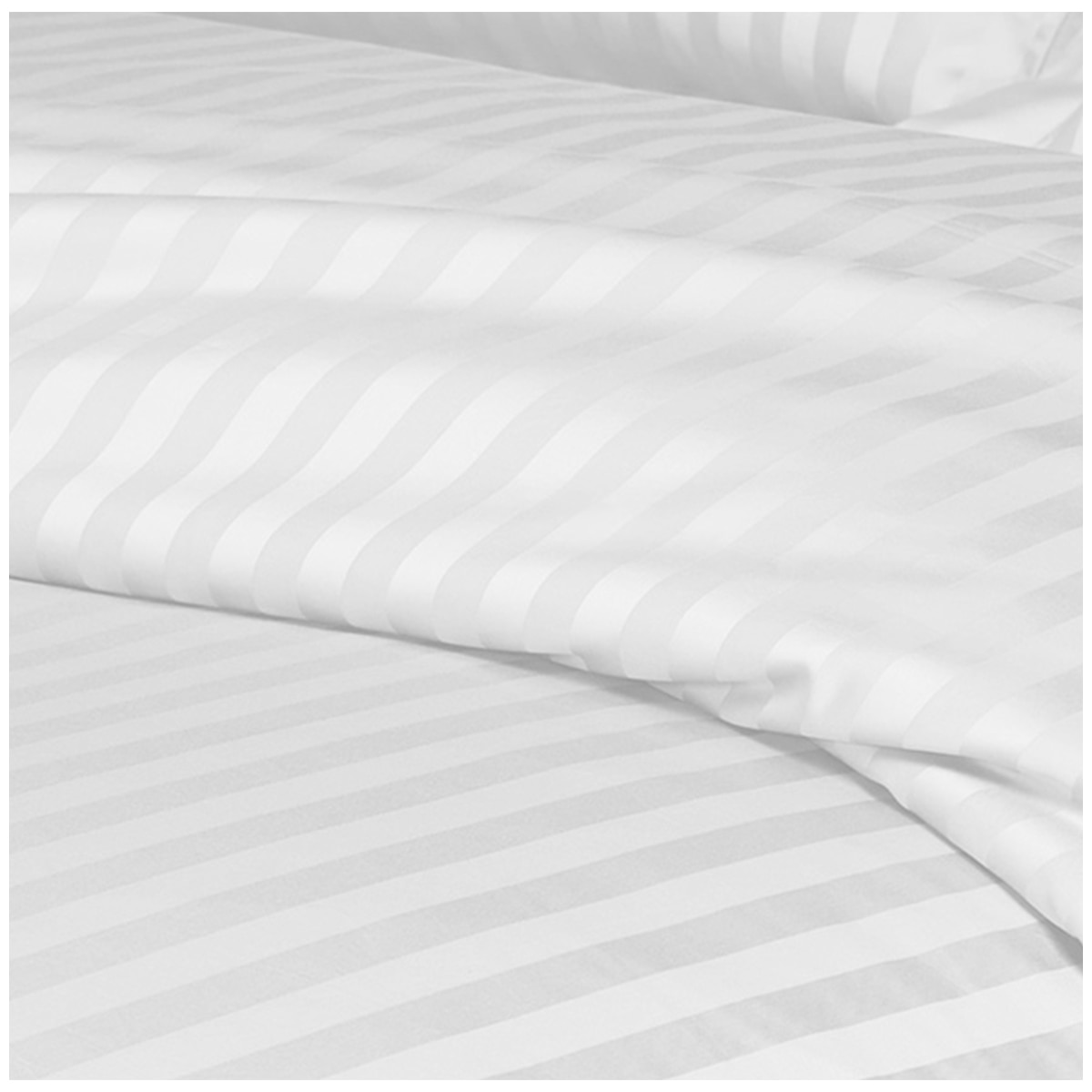 Kingtex 1200TC Egyptian Cotton Sateen Stripe Quilt Cover Set King - White