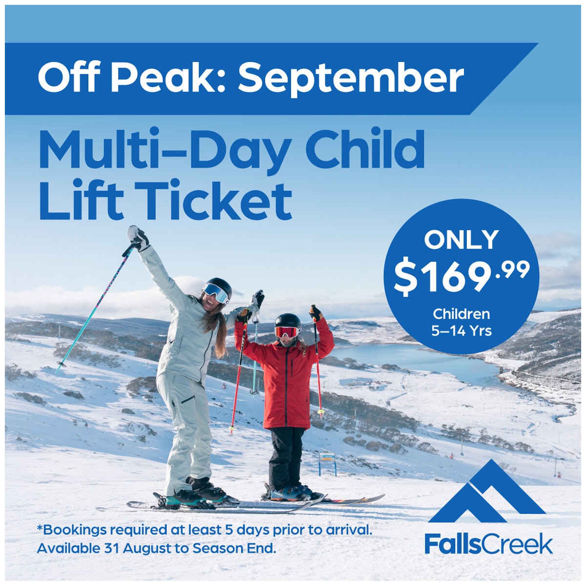 Falls Creek Lift Ticket Off Peak Season Child 2 or 3 Day