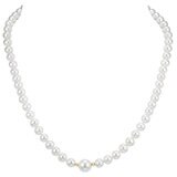 18KT Yellow Gold 6-7mm and 9-10mm Cultured Pearl Strand
