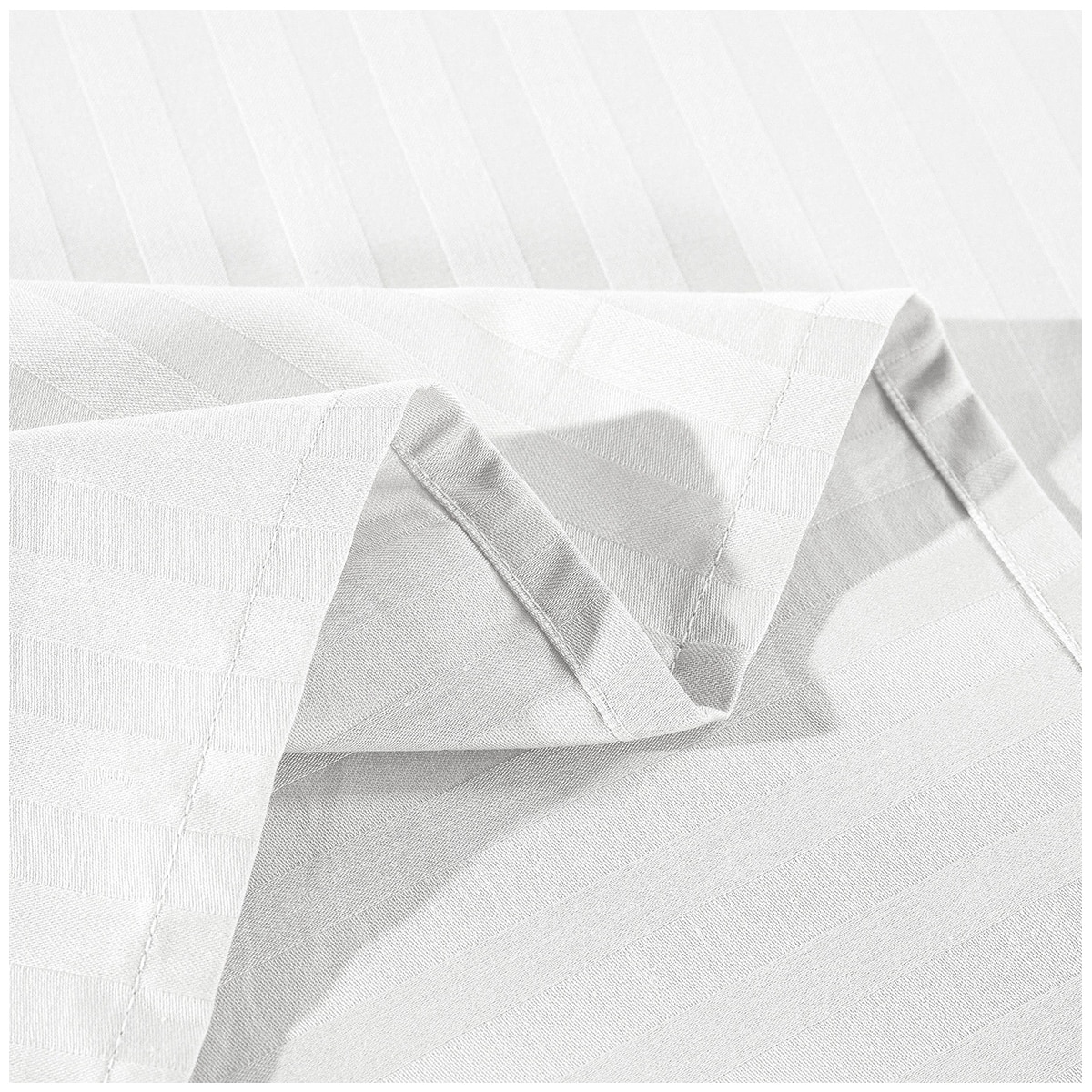 Bdirect Kensington 1200TC Cotton Sheet Set in Stripe - Double White