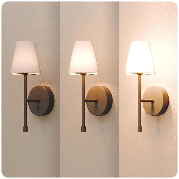 Globe LED Wall Sconce Wireless 2 Pack