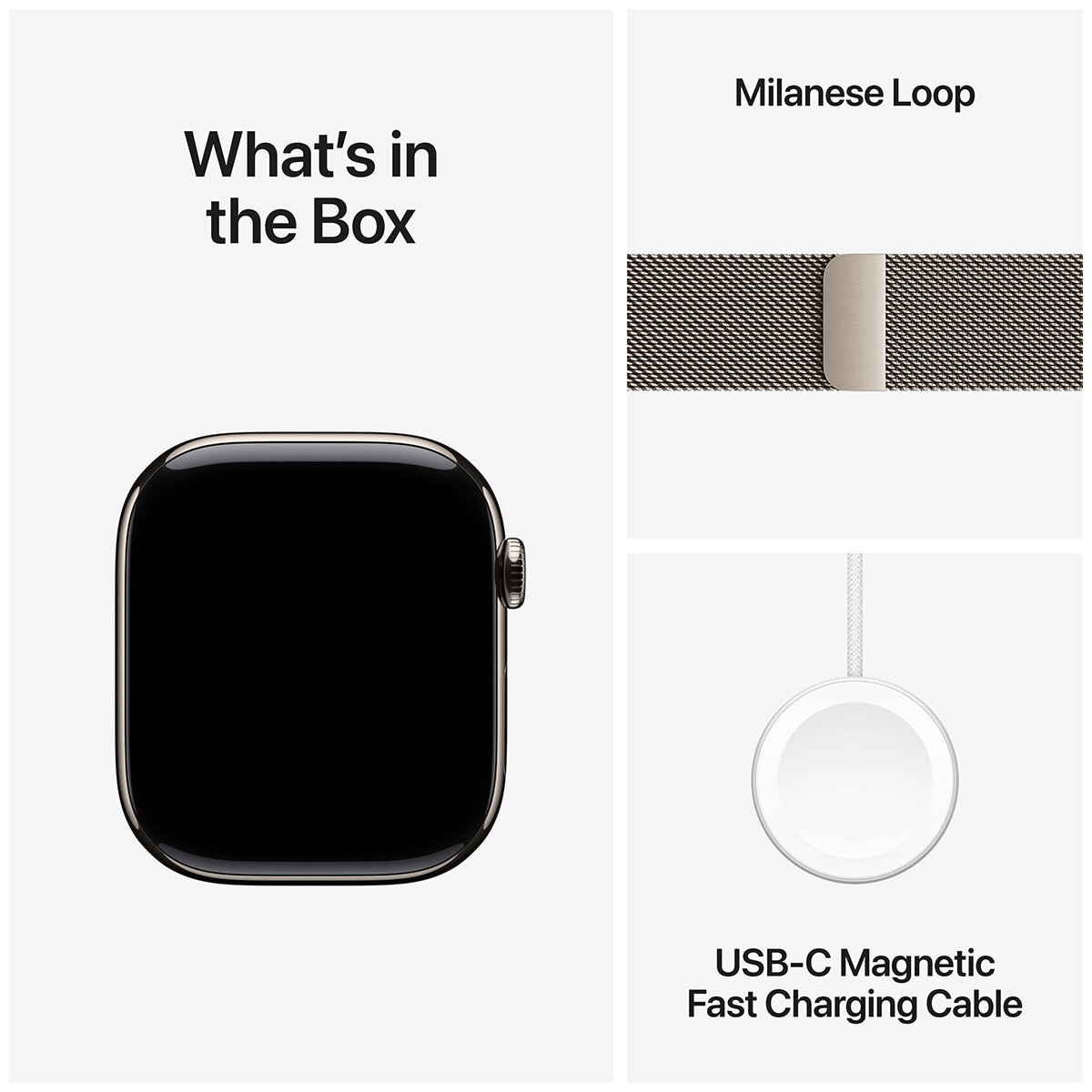 Apple Watch Series 10 GPS + Cellular 42mm Natural Titanium Case With Natural Milanese Loop