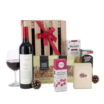 Interhampers Red Wine And Nibbles Gift Box Hamper