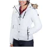 Superdry Women’s Faux Fur Fuji Hooded Jacket White